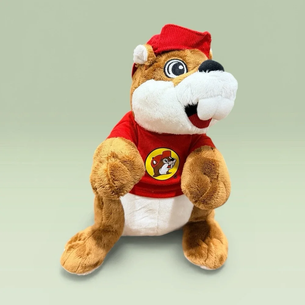 Buc-ee's Beaver Plush Toy Red Shirt Logo Hat Stuffed Animal 10